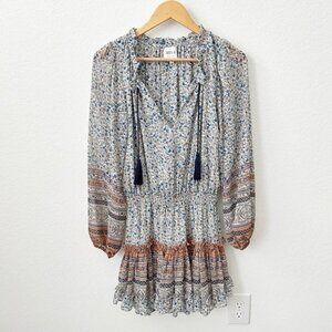 Misa Los Angeles Lorena Dress White Blue Orange Boho Size S
